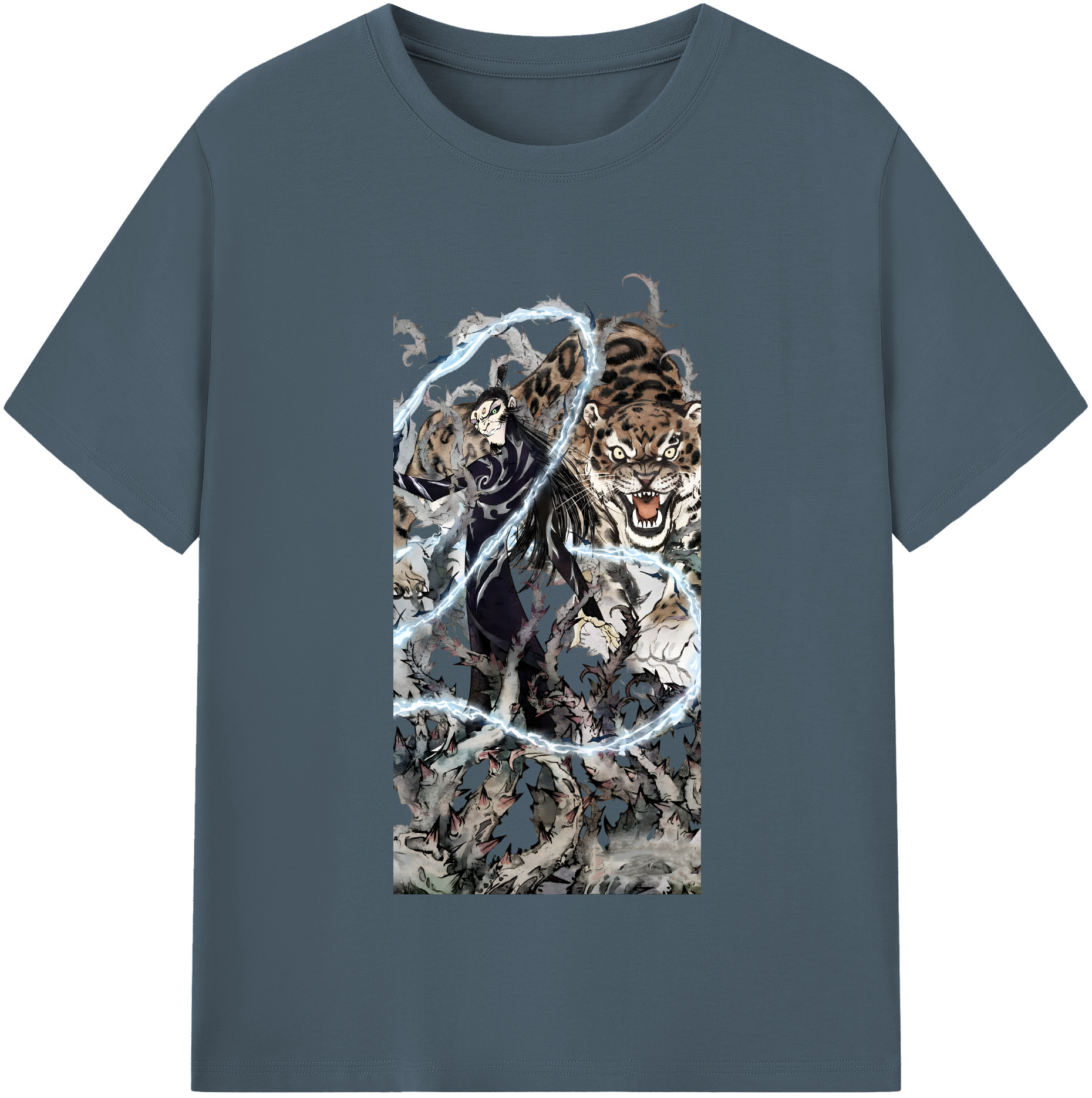 （画像用） Ne Zha 2 ナタ 魔童の大暴れ 綿100％半袖Tシャツ（フロントプリント）
